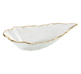 CENTRO MESA CRISTAL 30X17X7 HOJA TRANSPARENTE