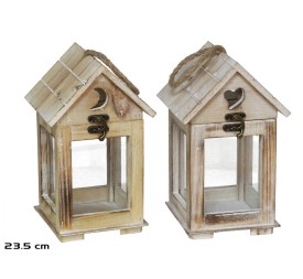 FAROL MADERA 14X13X23,5CM 2 SURTIDOS
