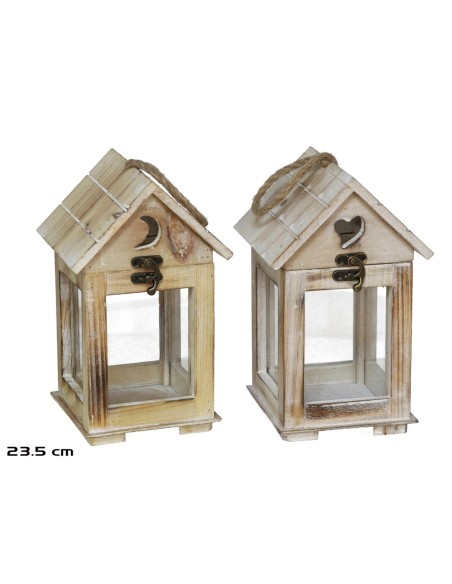 FAROL MADERA 14X13X23,5CM 2 SURTIDOS