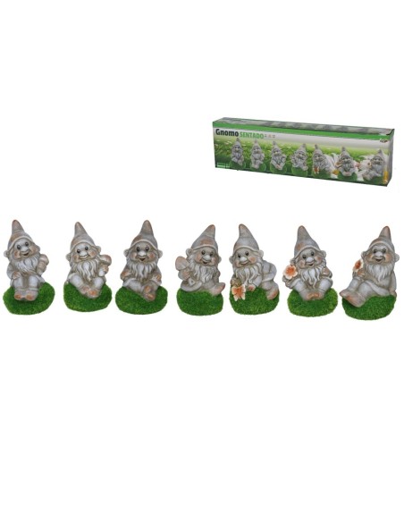 GNOMO SENTADO 8,8x7,9x15,7CM TERRACOTA 7 SURTIDOS