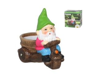 GNOMO EN MOTO PINTADO A MANO 13x8,6x13CM TERRACOTA