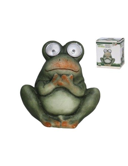 RANA C/LUZ SOLAR 11x8,5x11,3CM TERRACOTA