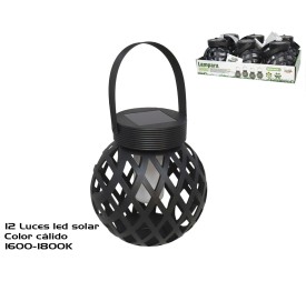 LAMPARA SOLAR COLGANTE EFECTO LLAMA 12 LED D12 CM