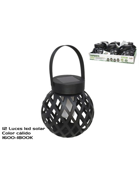 LAMPARA SOLAR COLGANTE EFECTO LLAMA 12 LED D12 CM