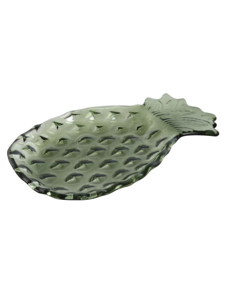 CENTRO MESA CRISTAL 20X12X1,5 PIÑA VERDE