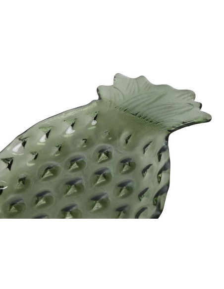 CENTRO MESA CRISTAL 20X12X1,5 PIÑA VERDE