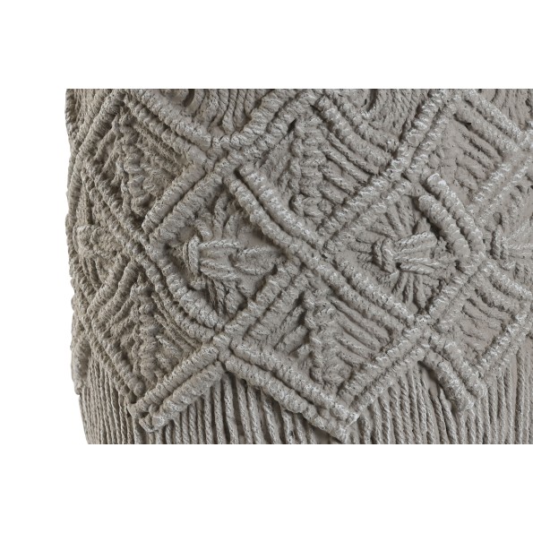 MACETERO SET 2 CEMENTO 20X20X18 MACRAME GRIS CLARO
