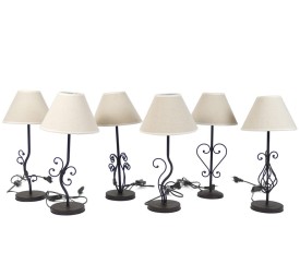 LAMPARA FORJA SOBREMESA ASIA 42CM MARRON