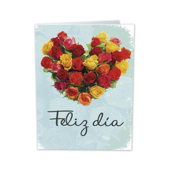 MINI CARD- FELIZ DIA- CORAZON 66 x 90 mm