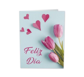 MINI CARD TULIPANES FELIZ DIA 66 x 90 mm