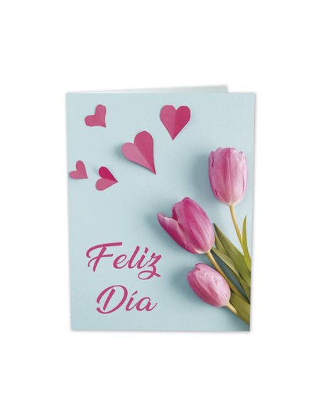MINI CARD TULIPANES FELIZ DIA 66 x 90 mm