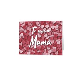 MINI CARD TE QUIERO MAMÁ CORAZON 90 x 66 mm