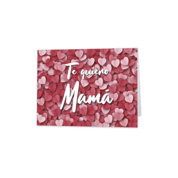 MINI CARD TE QUIERO MAMÁ CORAZON 90 x 66 mm