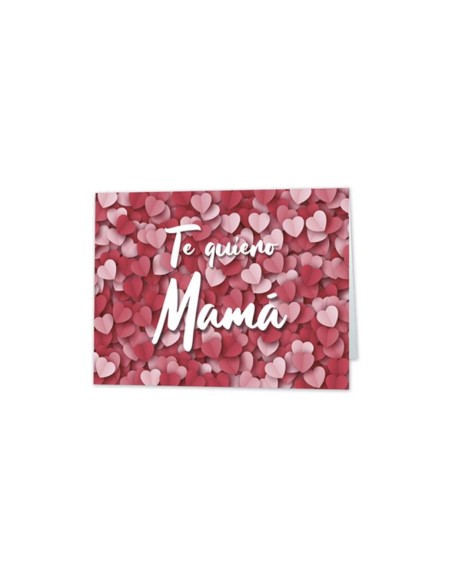 MINI CARD TE QUIERO MAMÁ CORAZON 90 x 66 mm