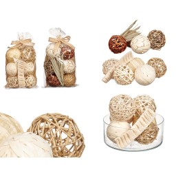 SET 6 BOLAS HOJA DECORACION BOLSA 2 MODELOS SURT