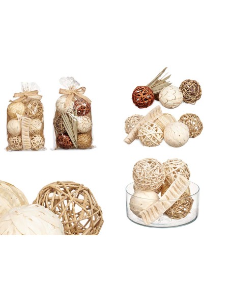 SET 6 BOLAS HOJA DECORACION BOLSA 2 MODELOS SURT