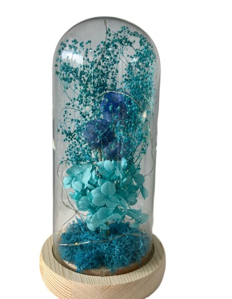 CUPULA FLOR SECA AZUL LED