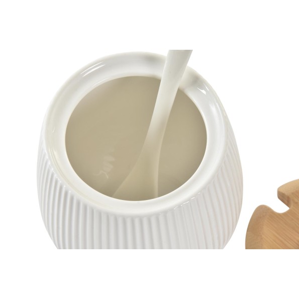SALSERA SET 4 PORCELANA BAMBU 31X9X6,5 BLANCO