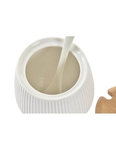 SALSERA SET 4 PORCELANA BAMBU 31X9X6,5 BLANCO