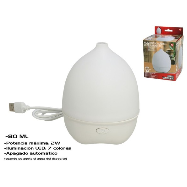 HUMIDIFICADOR ULTRASÓNICO C/ LED 12,5 CM