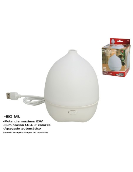 HUMIDIFICADOR ULTRASÓNICO C/ LED 12,5 CM