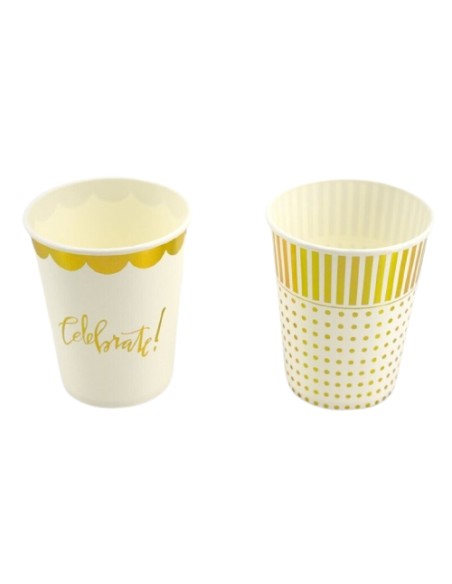 SET 8 VASOS DECORADOS 250ML 2 SURTIDOS