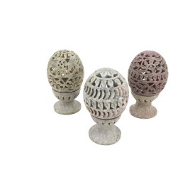 HUEVO PORTAINCIENSOS / VELAS TALLADO NATURAL