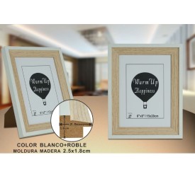 PORTAFOTO ROBLE/BL DM-404 15X20CM(12/36)