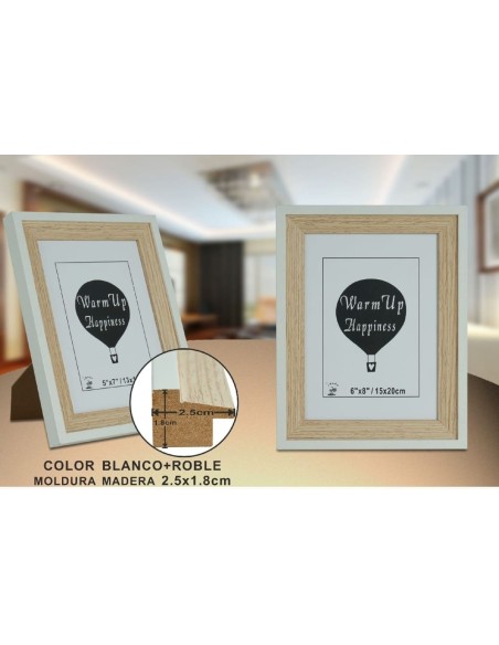 PORTAFOTO ROBLE/BL DM-404 15X20CM(12/36)