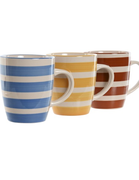 MUG LOZA 12,5X8,5X11 360 ML, RAYAS 3 SURT.