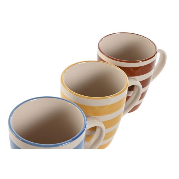 MUG LOZA 12,5X8,5X11 360 ML, RAYAS 3 SURT.