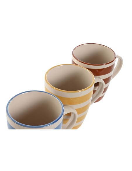 MUG LOZA 12,5X8,5X11 360 ML, RAYAS 3 SURT.