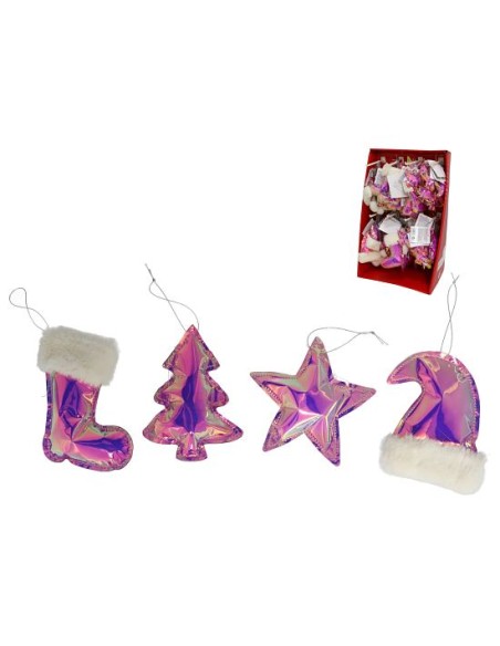 COLGANTE FIGURA BRILLO TORNASOL 10CM 4ST