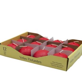 ESTUCHE 12 VELAS FLOTANTES 4H ROJO