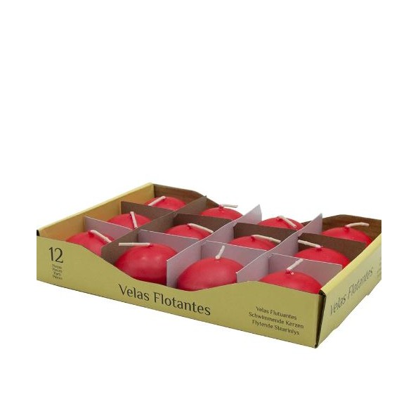 ESTUCHE 12 VELAS FLOTANTES 4H ROJO