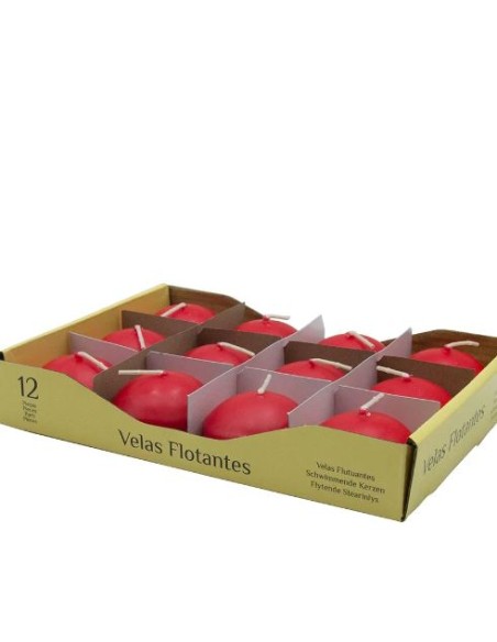 ESTUCHE 12 VELAS FLOTANTES 4H ROJO