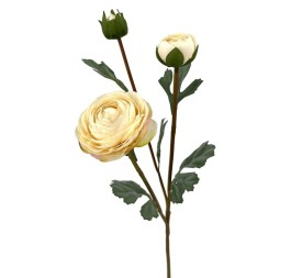 RANUNCULUS X3 POLIEST. CREAM 60cm(7cm) (A237-1)