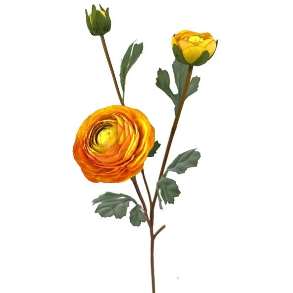 RANUNCULUS X3 POLIEST. AMARIL. 60cm(7cm) (A237-2)