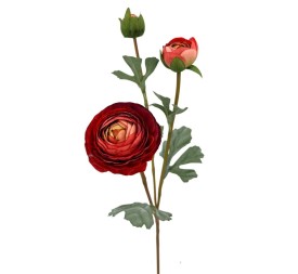 RANUNCULUS X3 POLIEST. ROJO 60cm(7cm) (A237-3)