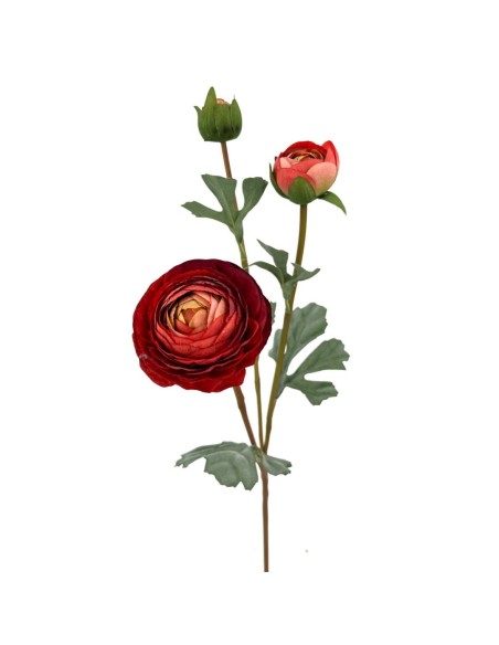 RANUNCULUS X3 POLIEST. ROJO 60cm(7cm) (A237-3)