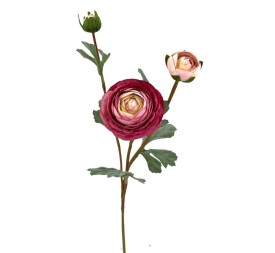 RANUNCULUS X3 POLIEST.ROSA 60cm(7cm) (A237-4)