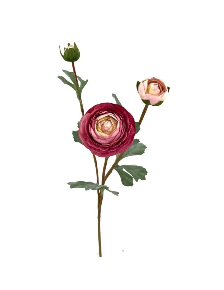RANUNCULUS X3 POLIEST.ROSA 60cm(7cm) (A237-4)