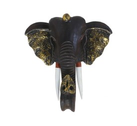 CABEZA ELEFANTE PARED 30CM MARRON OSCURO