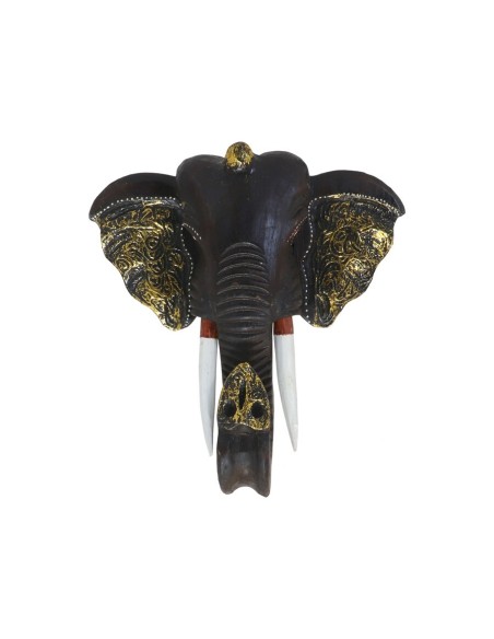 CABEZA ELEFANTE PARED 30CM MARRON OSCURO