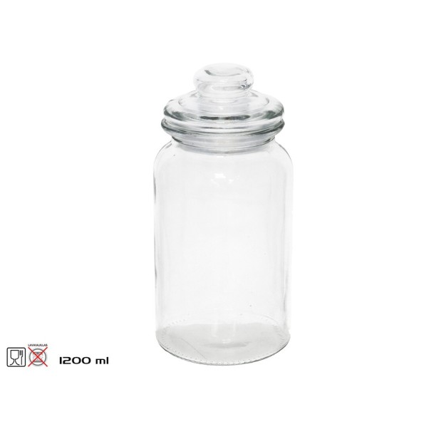 TARRO C/ TAPA CRISTAL MARTA 1200ML