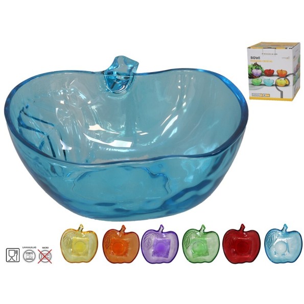 BOWL MANZANA CRISTAL 12,5X13X4,7CM 6 SURTIDOS