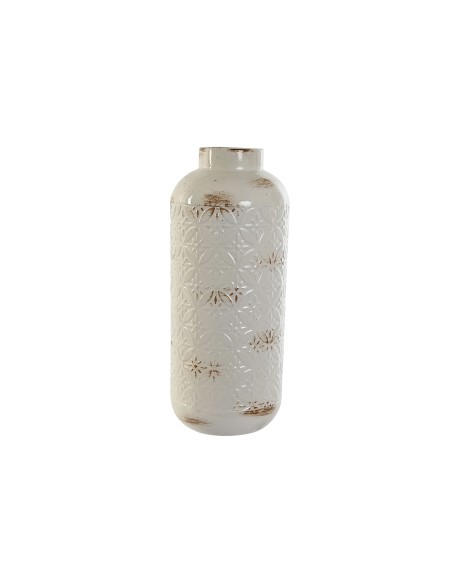 JARRON METAL 15X15X36 JARRON ENVEJECIDO BLANCO