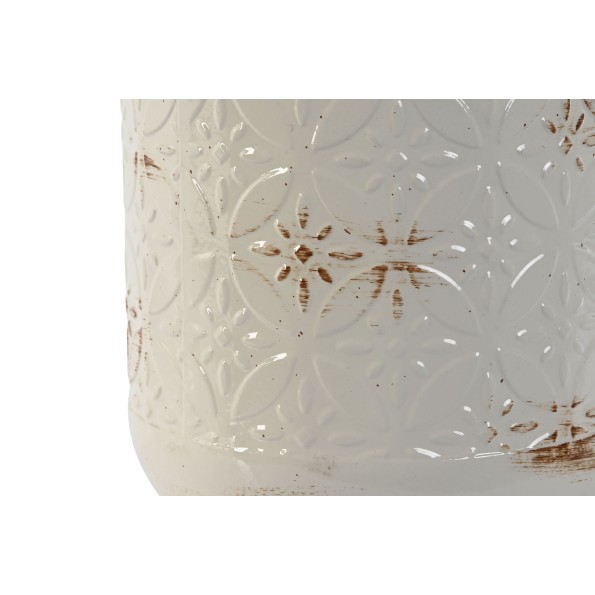 JARRON METAL 15X15X36 JARRON ENVEJECIDO BLANCO