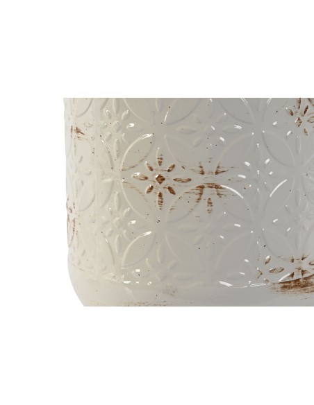 JARRON METAL 15X15X36 JARRON ENVEJECIDO BLANCO