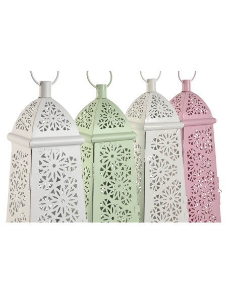 FAROLA METAL 13X13X43 4 SURT COLORES PASTELES